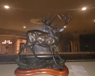 Metal statue on mantle