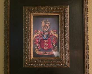 Framed coat of arms picture