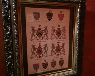 Framed coat of arms picture
