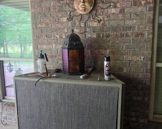 Outdoor table with Lantern & miscellaneous