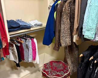 Master bedroom closet - women's clothing