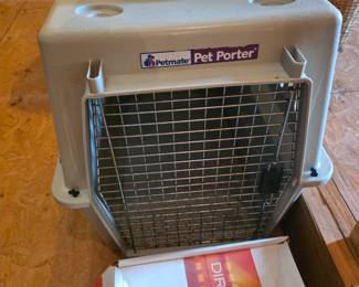 One of two pet carriers