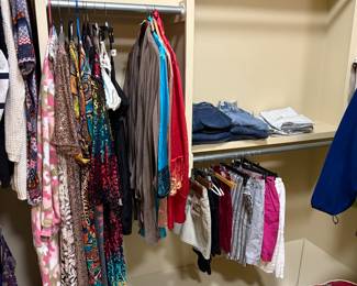 Master bedroom closet - women's clothing
