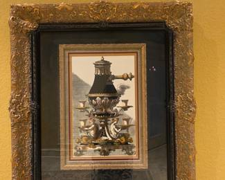 Unusual framed under glass picture