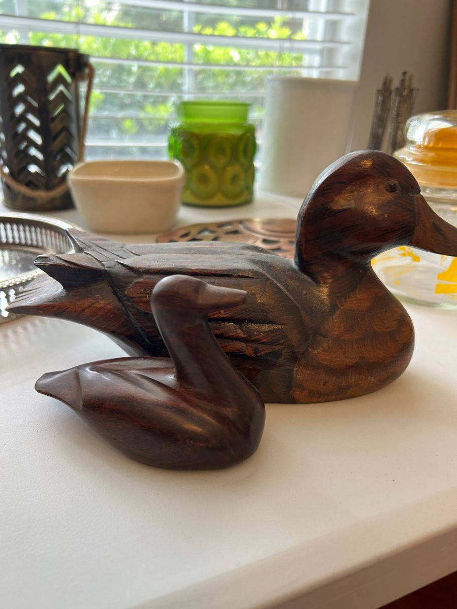 Vintage wooden ducks