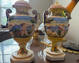 Italian Capodimonte urns