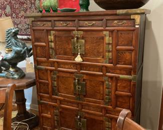 Mid 19th century elmwood Korean chest 55” x 43” x 21” $550 + tax