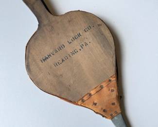 49 AntiqueWoodLeatherFireplaceBellows
