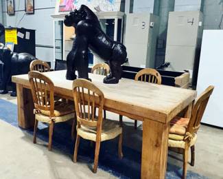 Dining Table and Chairs, Leather wrapped Gorilla Orlando Estate Auction