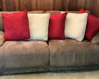 Sofa, Brown Suede