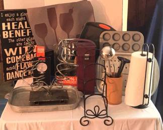 Kitchen Baking Pans, Utensils , Wine Items, Misc. Kitchen Items