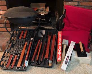 Small Fire Pit, Grill Utensils, Stadium Chair