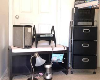 Office Supplies, Rolling Storage Cart,Desk Lamp, Bench With Storage Compartments, More
