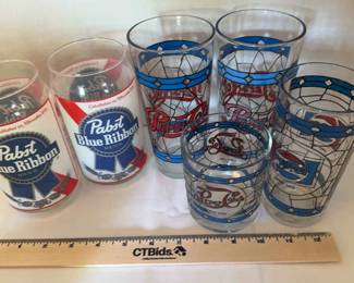 Pabst Pepsi Memorabilia Glasses