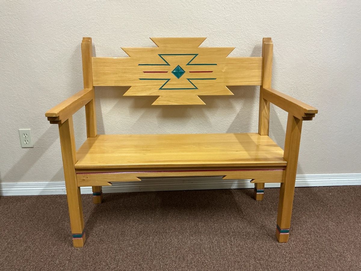 Southwestern Style Wooden Bench