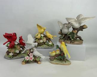 Seizan Porcelain Bird Figurines