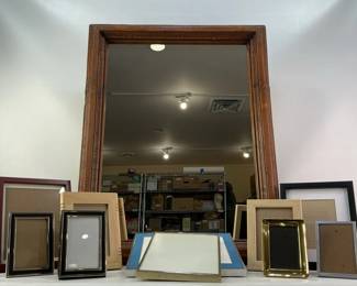 Wooden Framed Mirror and Frames