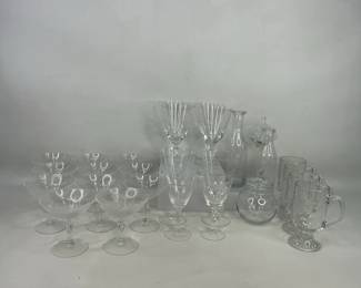 Princess House Etched Floral Glassware