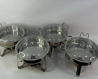 4 Stainless Steel Round Chafing Dishes