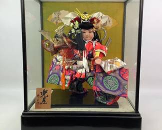 Japanese Ningyo Doll in Display Case