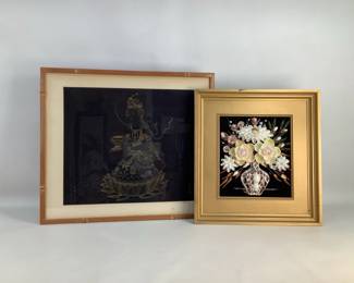 Shell-Craft & Lacquer Japanese Framed Artwork