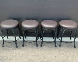 Faux Leather Swivel Bar Stool