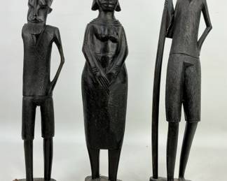 Hand-Carved Ebony Wooden Statues from Tanzania