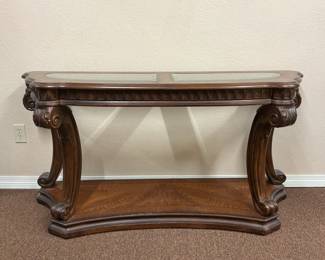 Ornate Dark Wood Console Table