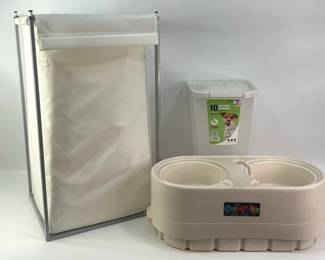 Pet Food Container, Bowl Stand and Laundry Hamper