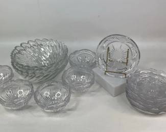 Glass Bowl and Plate Set