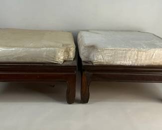 Wooden Footstools with Cushions