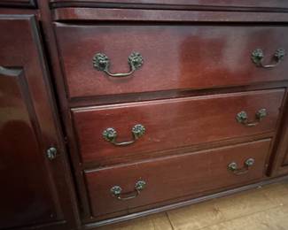 Antique Dining Set: China Cabinet, Buffet and Table and Chairs.