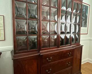 Antique Dining Set: China Cabinet, Buffet and Table and Chairs.
