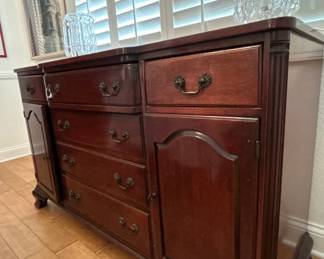 Antique Dining Set: China Cabinet, Buffet and Table and Chairs.