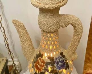 Chinese Blanc de Chine Porcelain Teapot Light