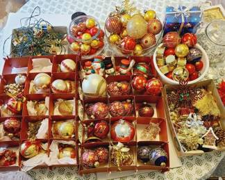Huge Christmas Ornaments & More Lot