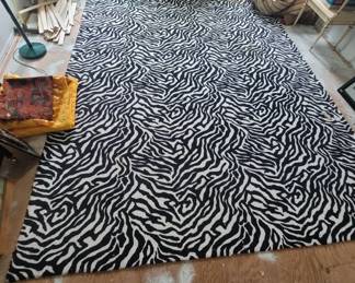 Zebra Stripped Carpet Remnant 146"x117"
