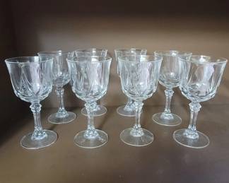 Cristal D'Arques-Durand Crystal Goblets Set of 8