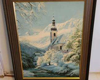 Winter in Gebirge Germany Framed Oil Painting