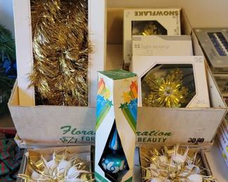 Vintage Christmas Tinsel, Tree Toppers