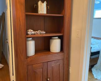 Antique hutch with shelves and cabinet.
