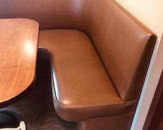 Banquette vinyl covered bench - 45” wide/deep, 35.5” high at back