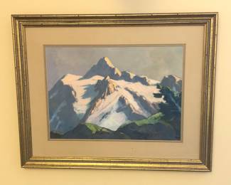 Gouache painting on board by Ross Gill (Washington 1887-1969), signed lower right, image 11.5” x 16”, framed 19” x 23.5”. Purchased in 1968, as per note in pencil on back