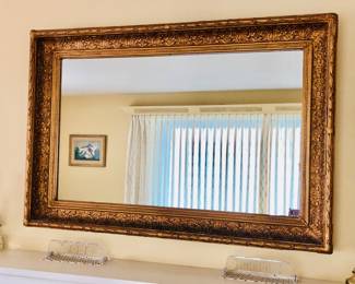 Large gilt frame mirror 30” x 43” x 3.5” deep - has been repainted