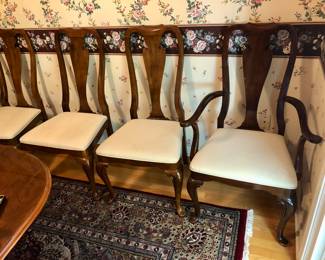 Set of 6 Drexel Heritage dining chairs - 4 side chairs & 2 arm chairs (not all shown)