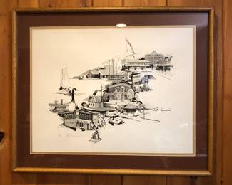 1980s Steve Jacobs print of Kirkland landmarks