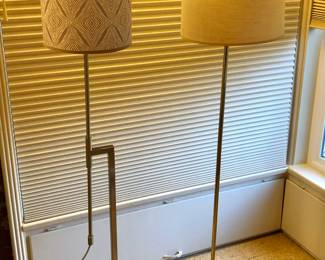 Floor lamps - left is brushed steel by Laurel Lamp Co. (height adjusts), right is brass