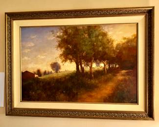 “Silvana” 1995 painting on panel by June Stratton, 24” x 36”, signed lower right, purchased from Lisa Harris Gallery in 1996.
