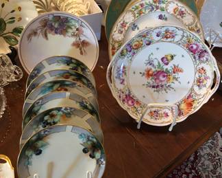Hand painted plates with fruit, German & Bavarian plates