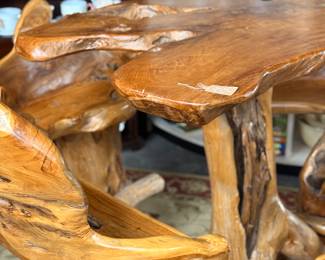 Unique teak roof high top table!